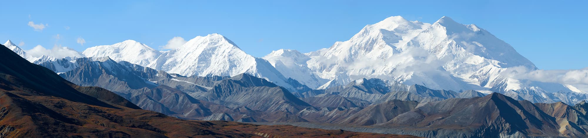 Snow-capped Denali mountain range